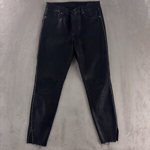 AllSaints Miller Jeans Womens Size 31x27 Black Slim Studded Denim Fashion